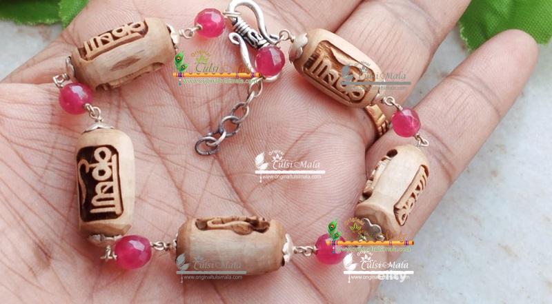 Krishna Carving Silver With Original Pearl Bracelet