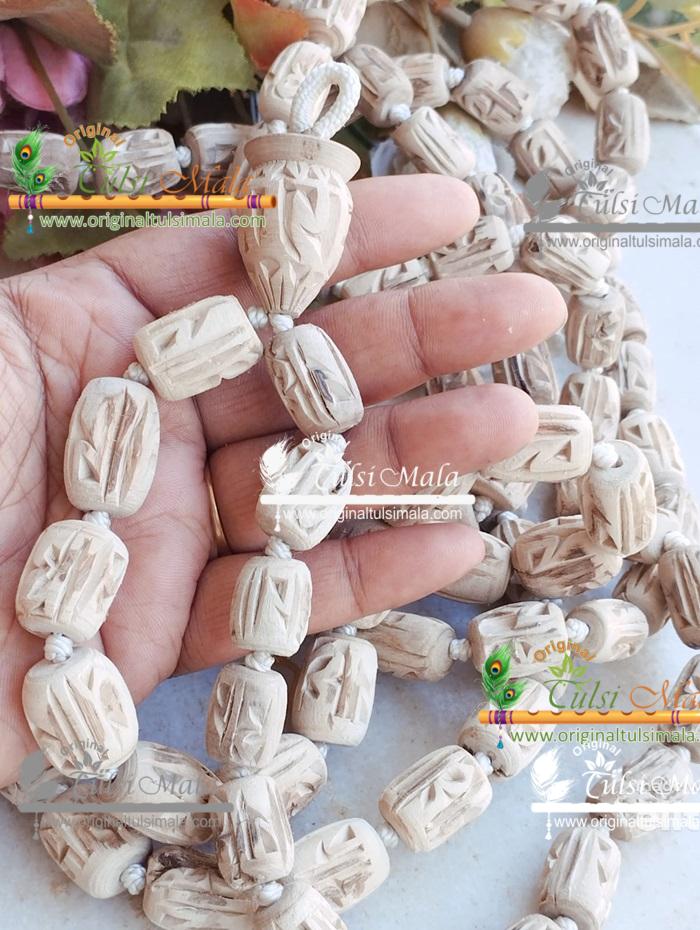 Hand Carved Pure Tulsi Beads 108 Beads Japa Mala