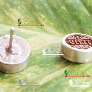 Shanka Chakra Tulsi Earrings with Silver Capping – Traditional