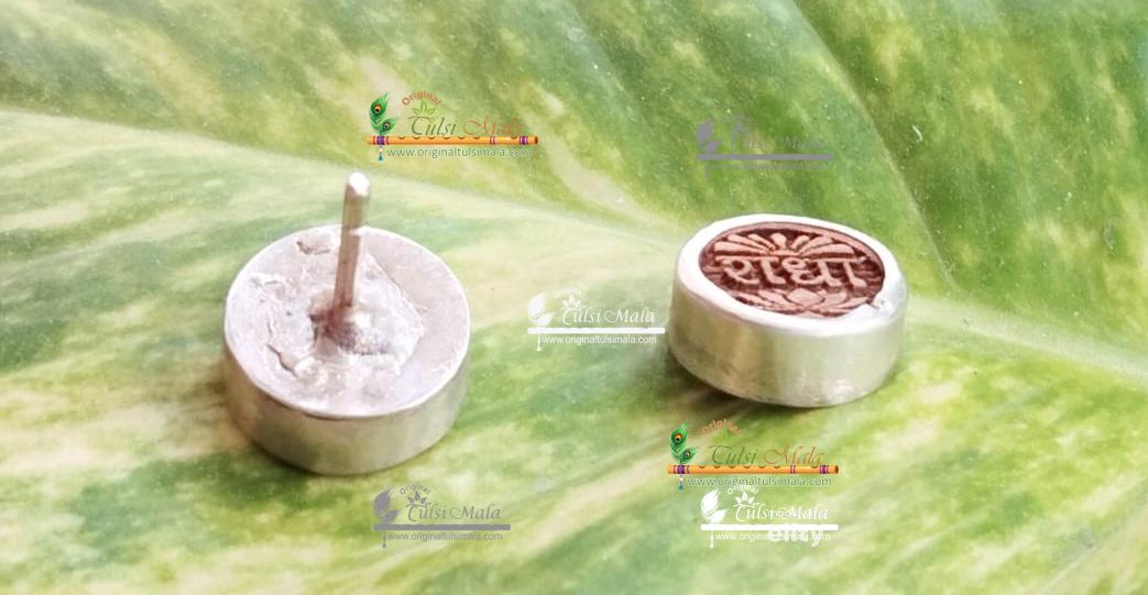Shanka Chakra Tulsi Earrings with Silver Capping – Traditional