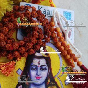 Five Mukhi Rudraksha Mala,Counter Mala and Japa Bead Bag Set