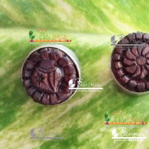 Shanka Chakra Tulsi Earrings with Silver Capping – Traditional