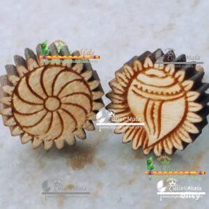 Shanka Chakra Tulsi Earrings with Silver Capping – Traditional