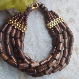 Five Layers Traditional Tulsi Beads Bracelet Design