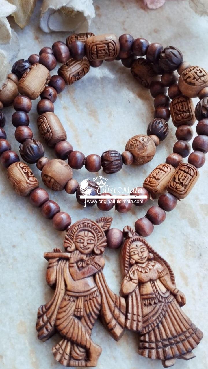 Shri Radha Krishna Jugal Jodi Tulsi Mala for Neck in Uniquely Designed – Radhakrishna