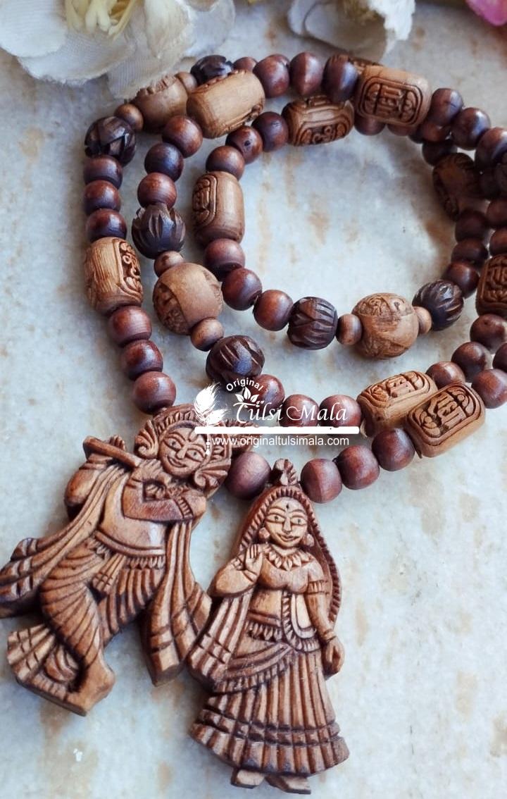 Shri Radha Krishna Jugal Jodi Tulsi Mala for Neck in Uniquely Designed – Radhakrishna