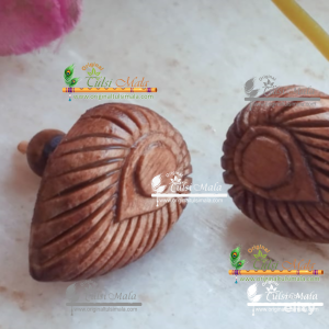 Handmade Peacock Feather Shaped tulsi studs for men and women both with super carving
