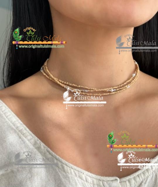 Three Layer Pure Tulasi Kanthi Mala With Real Pearl