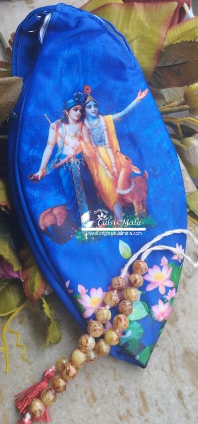 Radha Krishna Japa Jholi Bead Bag Three Sided Printed – Premium
