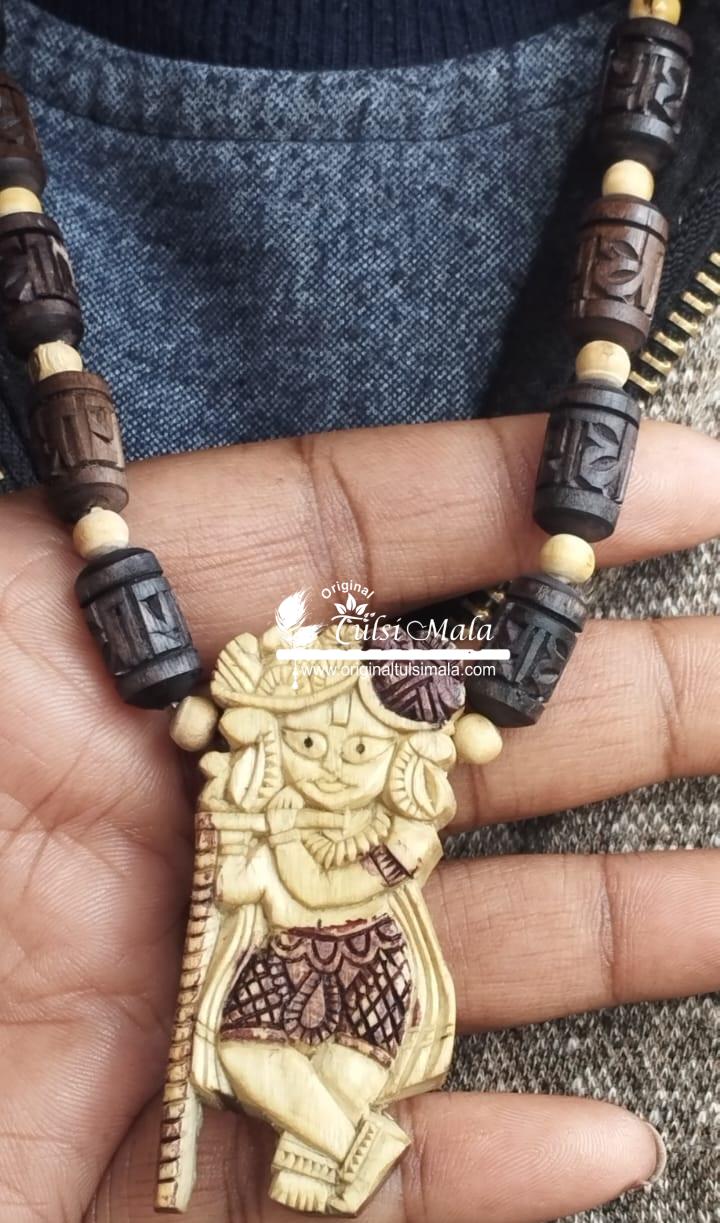Radha Ballabh ji with Radha carved Tulsi Mala