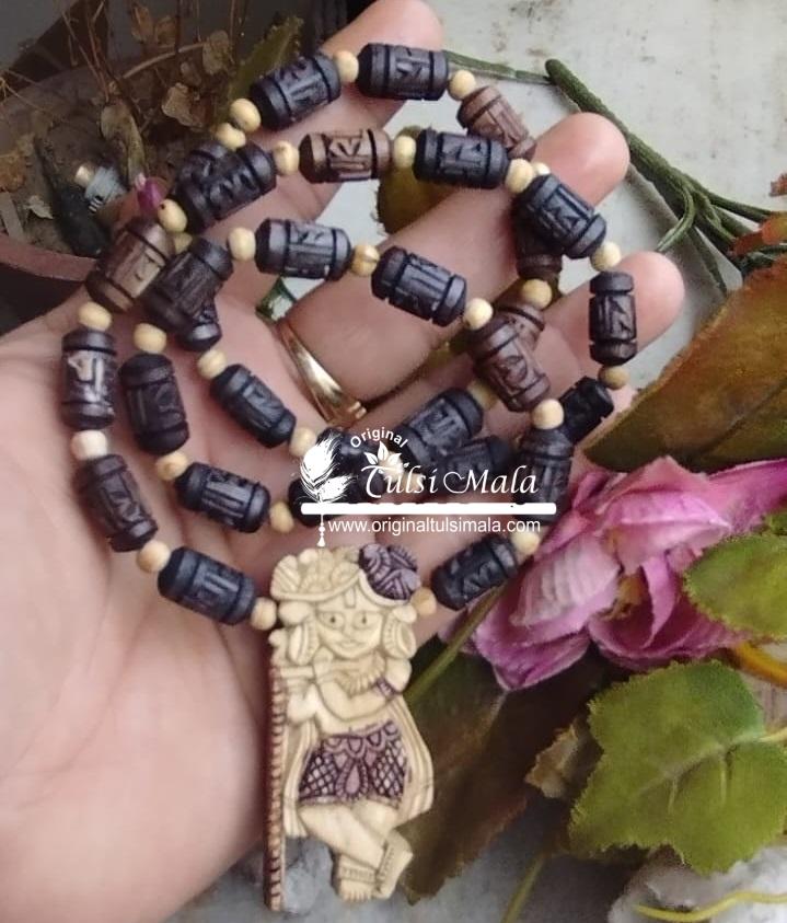 Embrace divinity with Radha Ballabh Ji and Radha Carved Tulsi Mala. Exquisitely crafted, perfect for devotion, meditation, and spiritual connection.