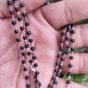 Tiny Beads Shyam Black Silver Kanthi Mala