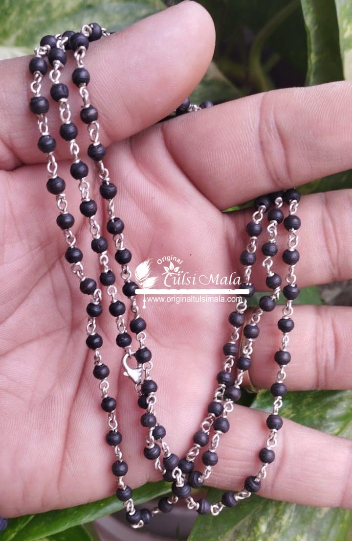 Tiny Beads Shyam Black Silver Kanthi Mala