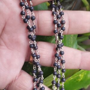 Tiny Beads Shyam Black Silver Kanthi Mala