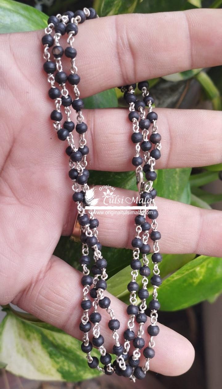 Tiny Beads Shyam Black Silver Kanthi Mala