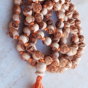 Krishna Carved small tulsi beads Japa mala for chant
