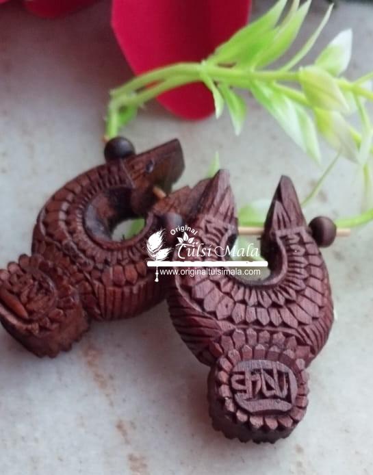 Handmade Beautifull Designed Krishna Carved Tulsi Earrings