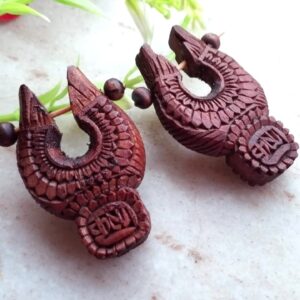Handmade Beautifull Designed Krishna Carved Tulsi Earrings