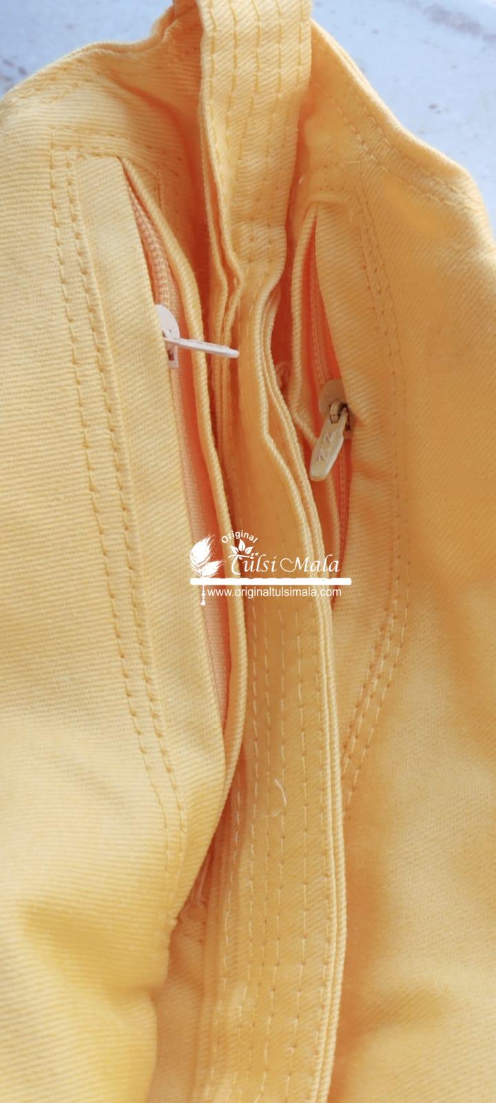 Blue Cotton Japa Bead Bag with Counter / Sakshi Mala – Premium