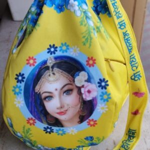 Shri Radha Vallabh Shri Harivansh Naam Japa Jholi Bead Bag Three Side Printed – Premium
