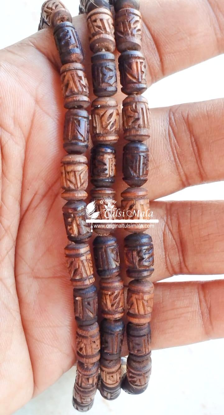 Radha Tulsi Beads handmade Carving Kanthi Mala