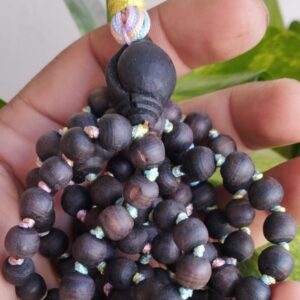 Tulsi Jap Mala 108 Beads With a Guru Bead and Pink Tassel – 20 mm Beads Size