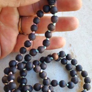 Tulsi Jap Mala 108 Beads With a Guru Bead and Pink Tassel – 20 mm Beads Size