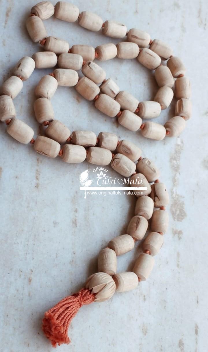Big Tulsi 27 Beads Cylindrical Shape Chanting Mala with Japa Bag