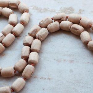 Big Tulsi 27 Beads Cylindrical Shape Chanting Mala with Japa Bag