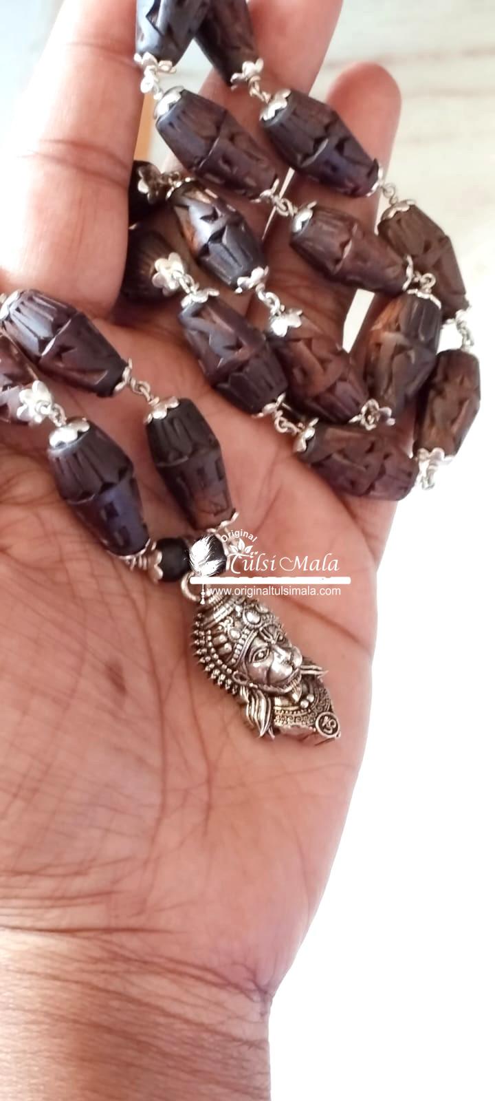 Bajrangbali Hanuman Ji Pendant Tulsi Mridang Mala