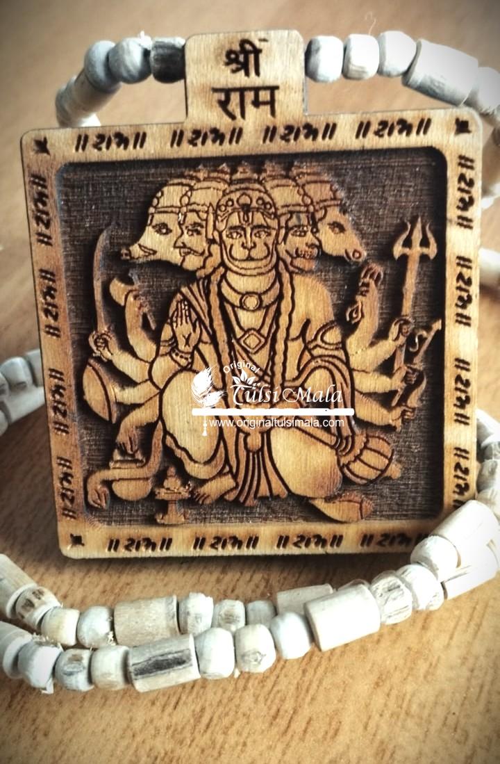 Panchmukhi Hanuman Ji With 108 Tulsi Beads Mala