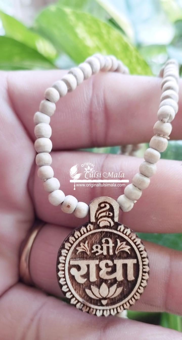 Radha Carved Locket Tulsi Kanthi Mala
