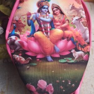 Radha Krishna with Cow Japa Jholi – Three-Side Print