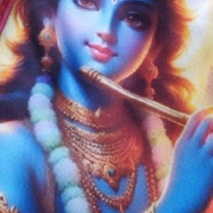 Premium Shri Krishna japa bead bag with pocket & loop. High-quality fabric