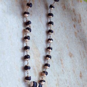 Narsingh Bhagwan Silver Locket With Silver Cap Tulsi Beads Mala