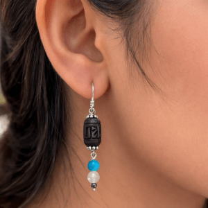 Handmade Beautiful Designed Radha Carved Tulsi Earrings