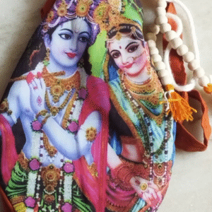 Shri radhey shyam chanting bead bag in cotton fabric