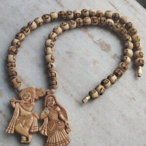 Jugal Jodi With Shriji Name Carved Tulsi Mala