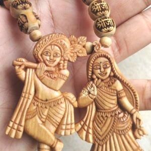 Jugal Jodi With Shriji Name Carved Tulsi Mala