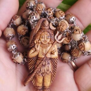 Shiv Ji Tulsi Locket Mala With Silver Capping