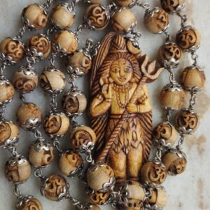 Shiv Ji Tulsi Locket Mala With Silver Capping