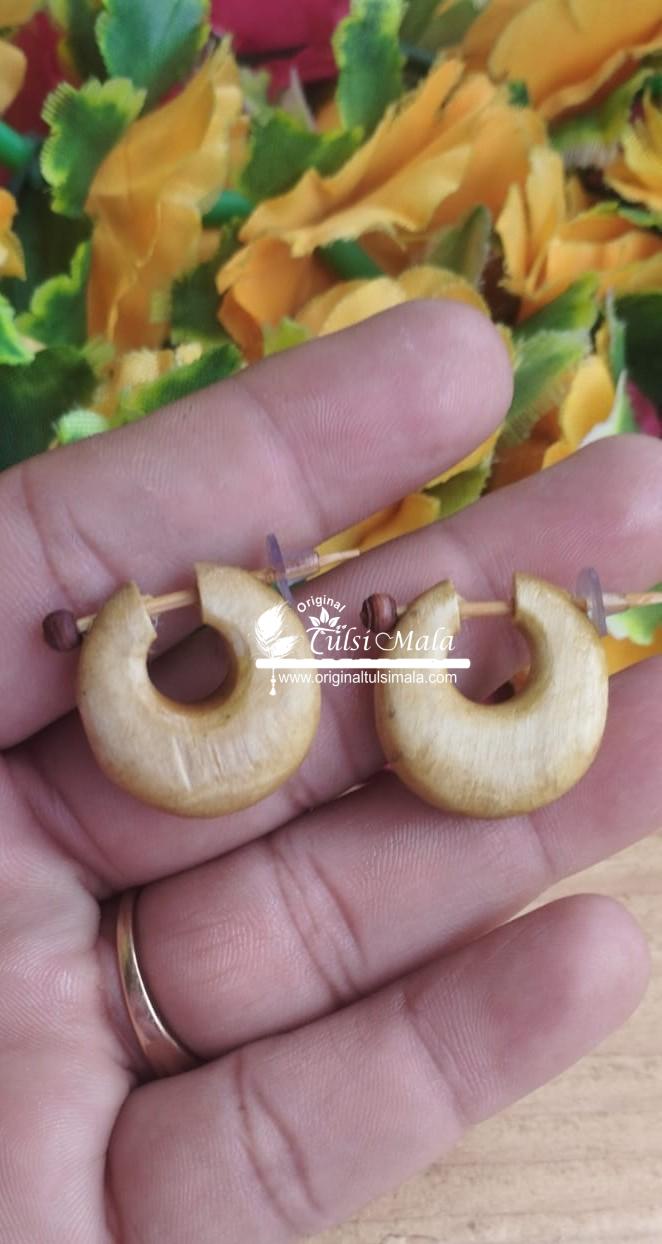 Buy online tulsi wood made Sadhu Kundal / Earrings