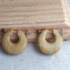 Buy online tulsi wood made Sadhu Kundal / Earrings
