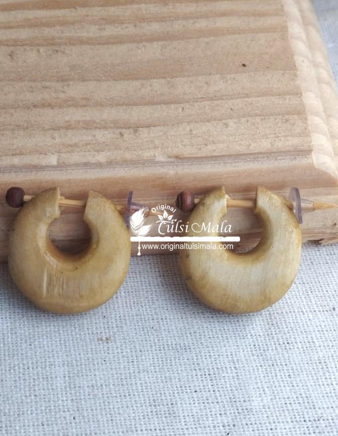 Buy online tulsi wood made Sadhu Kundal / Earrings