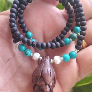 Lotus beads stone tulsi kanthi mala