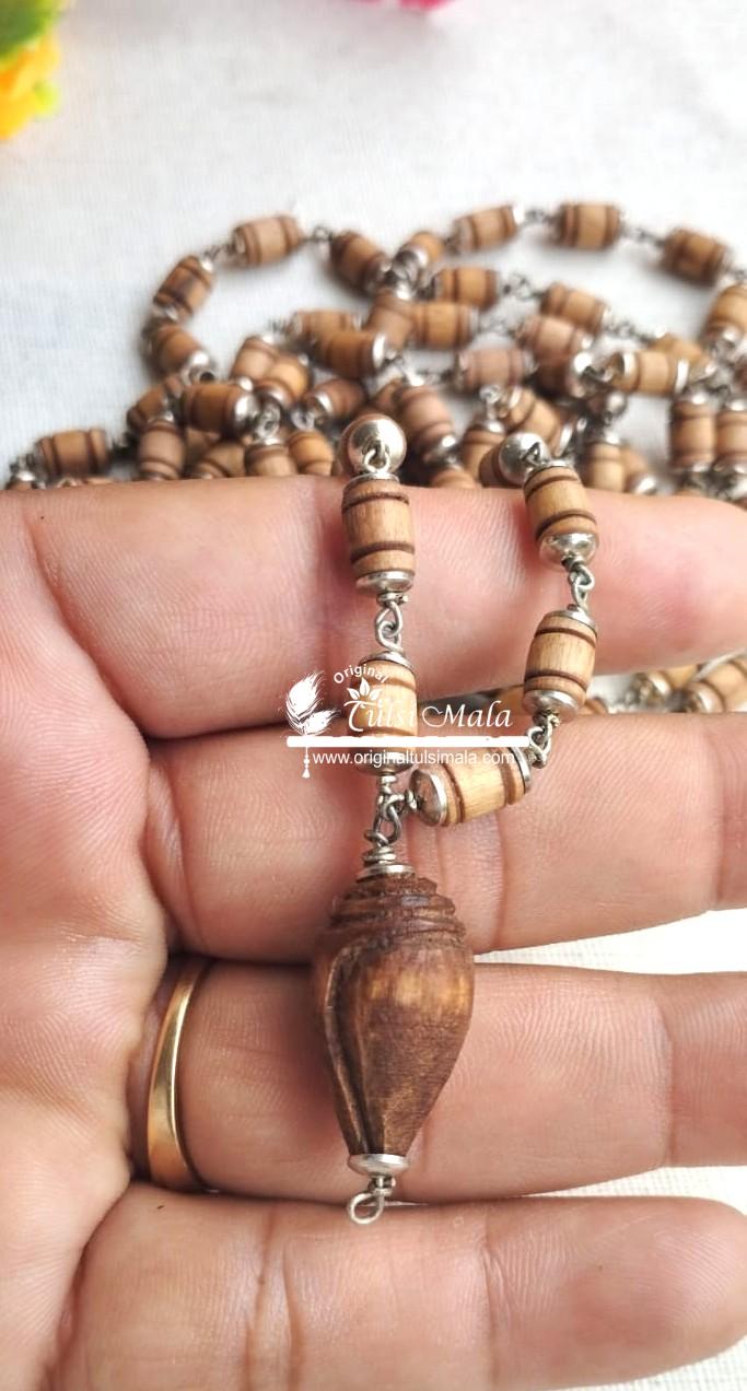 Conch/Shank Design Handmade Tulsi Kanthi Mala