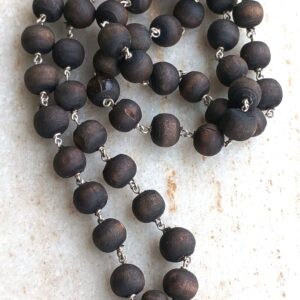 54 +1 Krishna / Shyama / Black Beads Silver Mala For Chanting And Wearing