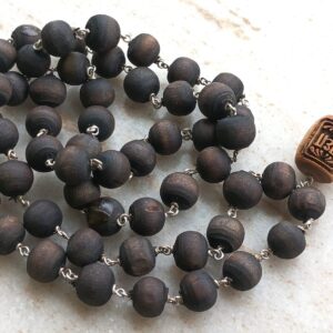 54 +1 Krishna / Shyama / Black Beads Silver Mala For Chanting And Wearing