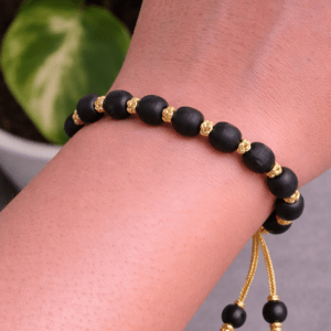 Traditional Shyama Black Tulsi Round Beads Bracelet