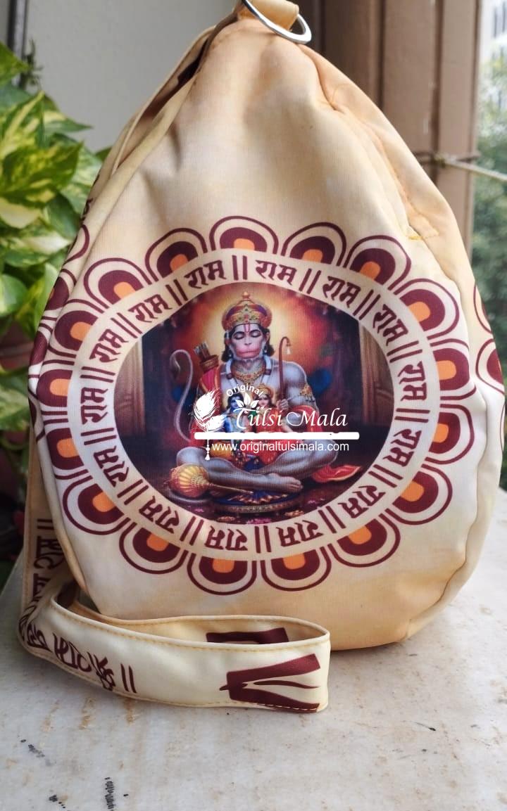 Shri Ram Bhakt Hanuman Ji Digital Japa Jholi Bag– Three-Side Digital Printed Cotton Bag– Premium